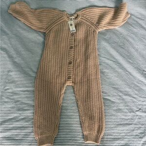 Quincy Mae Warm Brown Knit Footie